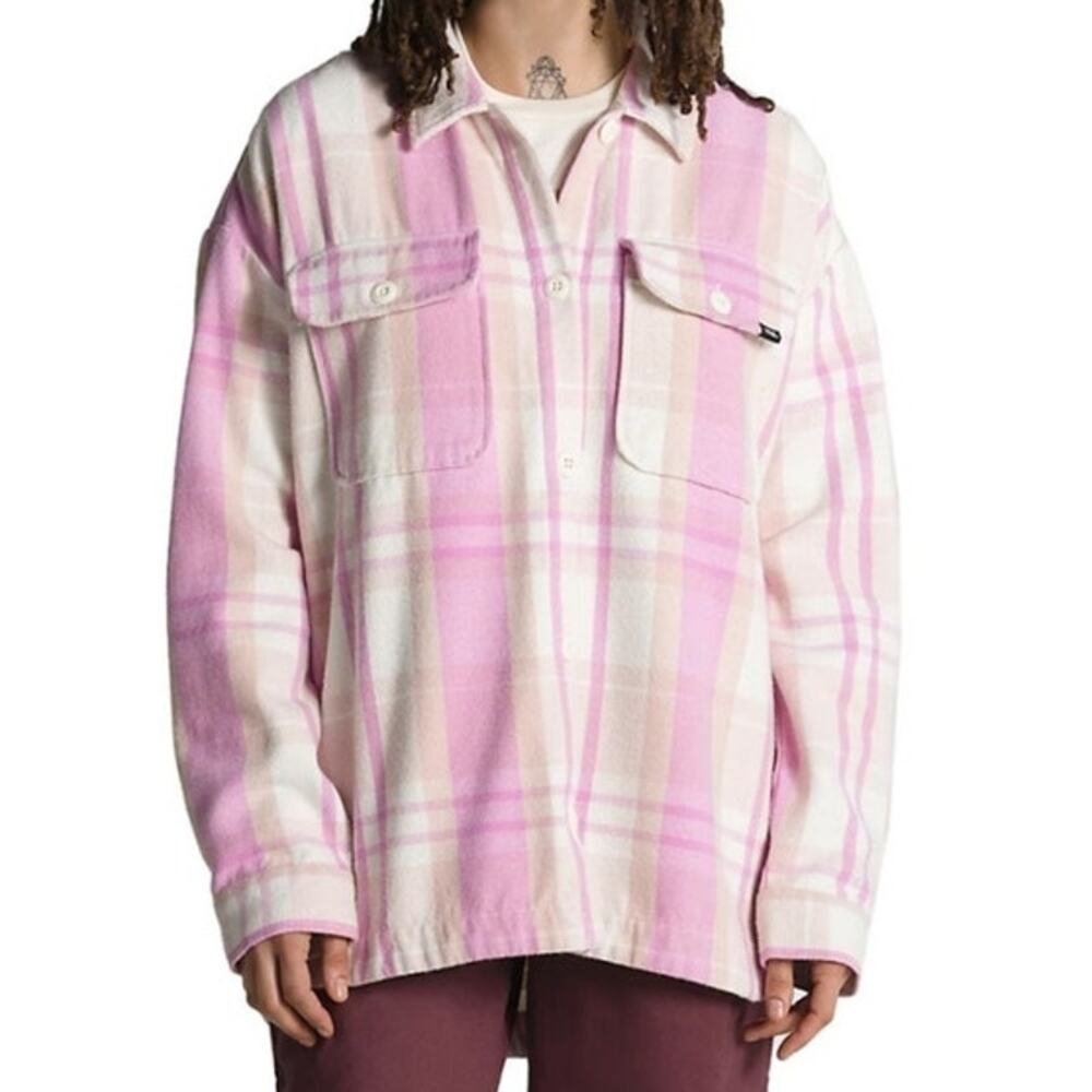 Vans Eliza relaxed Oversized Woven Plaid Shacket Large